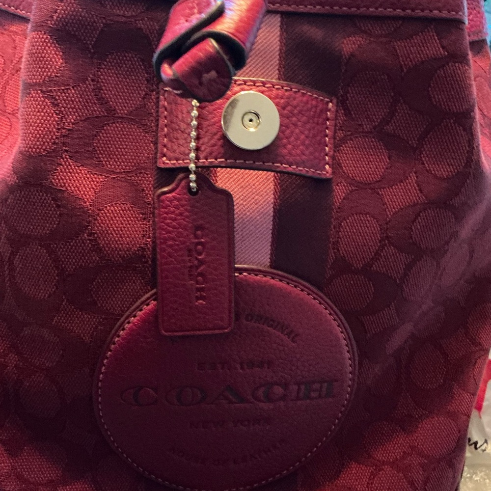 Coach Cherry Red Signature Backpack - Picture 5 of 7
